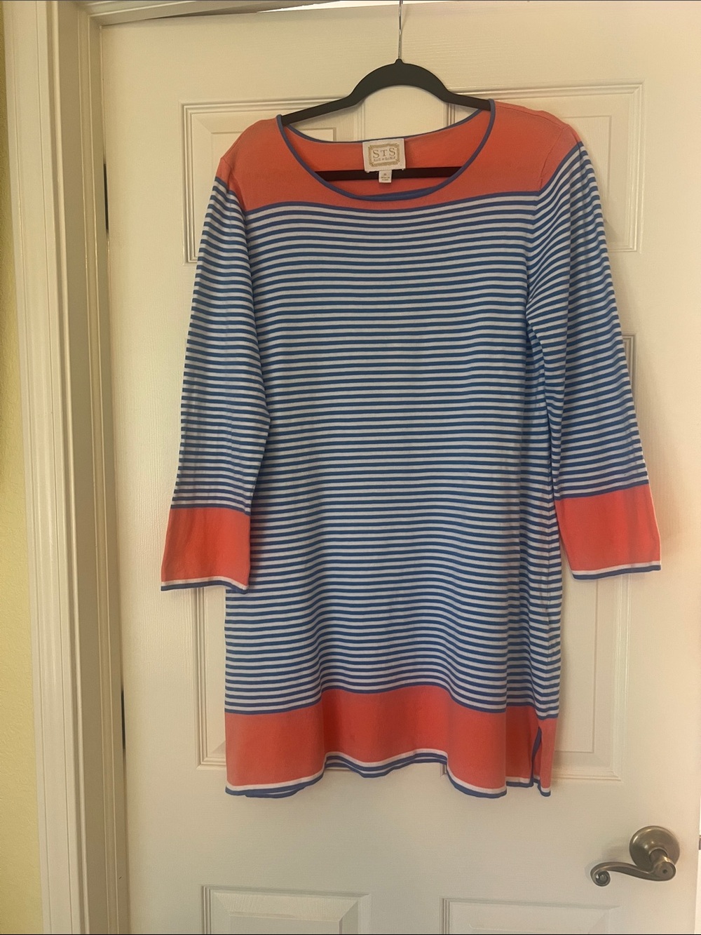 Sail to Sable Blue & Orange Striped Top